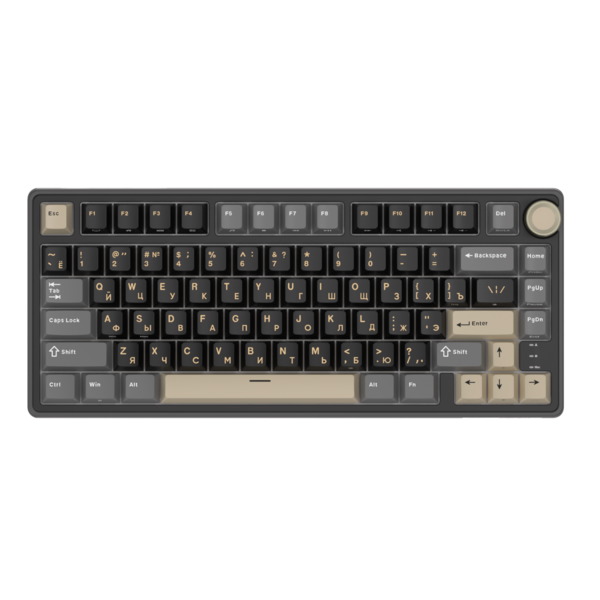 Компактная (75%) механическая клавиатура Royal Kludge R75 - проводная , 81 клавиша, Gasket Mount, Phantom, переключатели K Silver