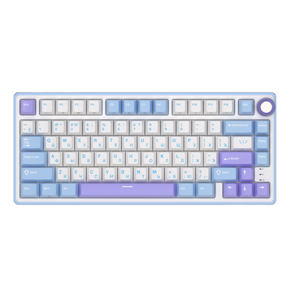 Компактная (75%) механическая клавиатура Royal Kludge R75 - проводная , 81 клавиша, Gasket Mount, Taro Milk, переключатели K Silver