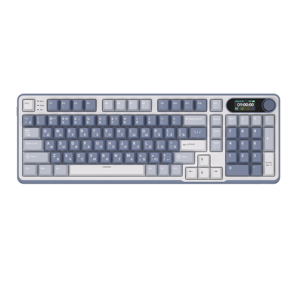 Полноразмерная (96%) механическая клавиатура Royal Kludge RK-S98 - 3 типа подключения, 98 клавиш, Top Mount, профиль PBT Cherry, цвет Ocean Blue, переключатели RK Cream