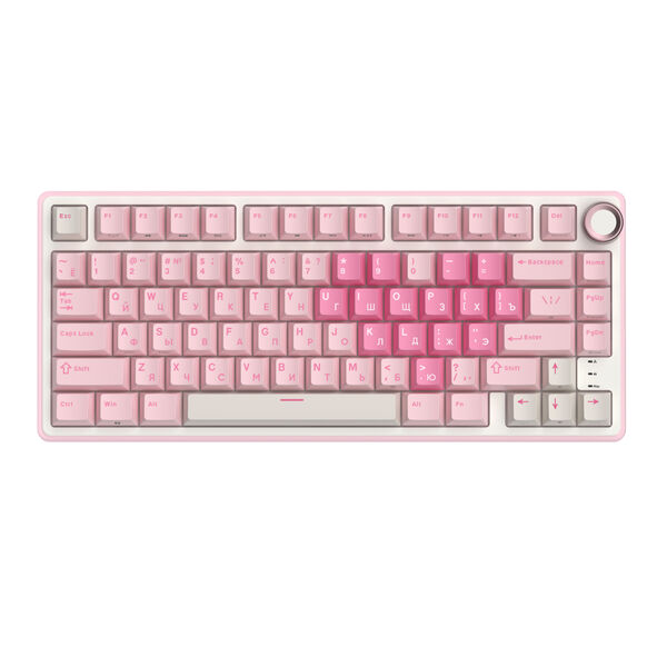 Компактная (75%) механическая клавиатура Royal Kludge R75 - проводная , 81 клавиша, Gasket Mount, Pink Melody, переключатели RK Cream