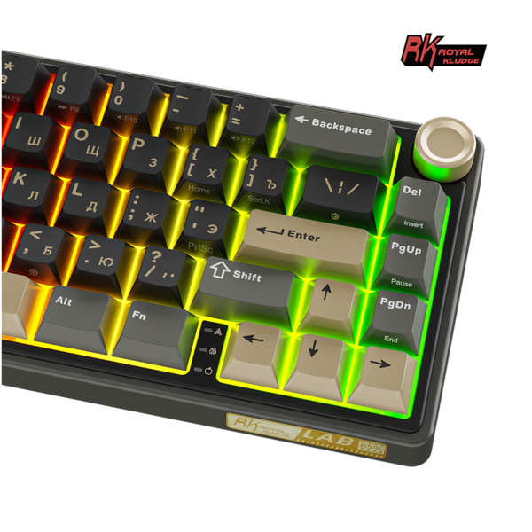Компактная (65%) механическая клавиатура Royal Kludge R65 - проводная , 66 клавиш, Gasket Mount, Phantom, переключатели RK Brown