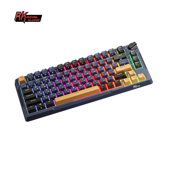 Компактная (75%) механическая клавиатура Royal Kludge RK-H81 - 3 типа подключения, 81 клавиша, Gasket Mount, Star Night, переключатели RK Sky Cyan