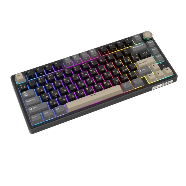 Компактная (75%) механическая клавиатура Royal Kludge R75 - проводная , 81 клавиша, Gasket Mount, Phantom, переключатели K Silver