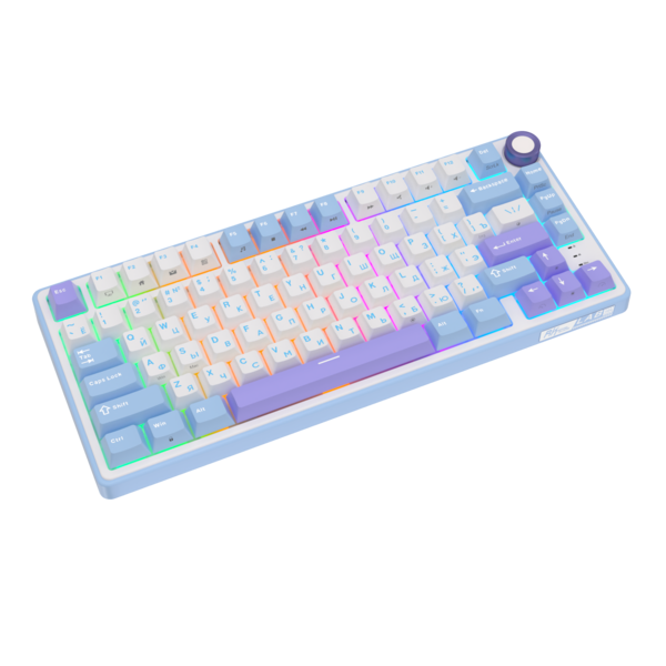 Компактная (75%) механическая клавиатура Royal Kludge R75 - проводная , 81 клавиша, Gasket Mount, Taro Milk, переключатели K Silver