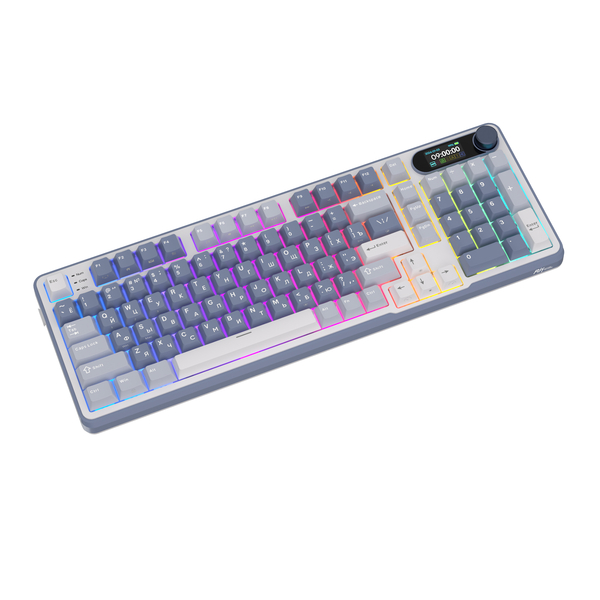 Полноразмерная (96%) механическая клавиатура Royal Kludge RK-S98 - 3 типа подключения, 98 клавиш, Top Mount, профиль PBT Cherry, цвет Ocean Blue, переключатели RK Cream