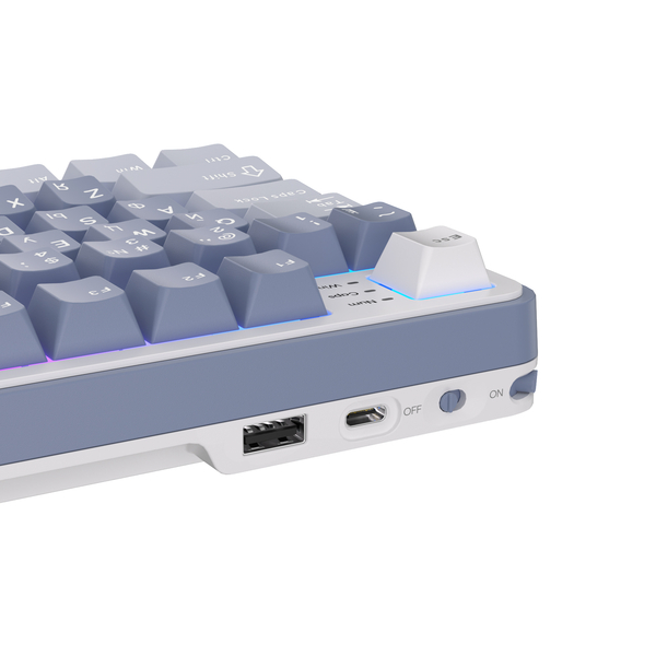 Полноразмерная (96%) механическая клавиатура Royal Kludge RK-S98 - 3 типа подключения, 98 клавиш, Top Mount, профиль PBT Cherry, цвет Ocean Blue, переключатели RK Brown