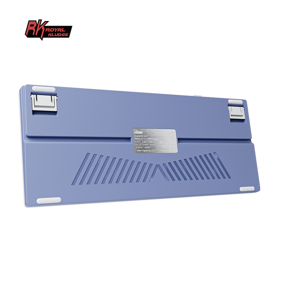 Классическая TKL (80%) механическая клавиатура Royal Kludge RK M87 - 3 типа подключения, 87 клавиш, Gasket Mount,  профиль PBT Cherry, цвет Ocean Blue, переключатели RK Cream