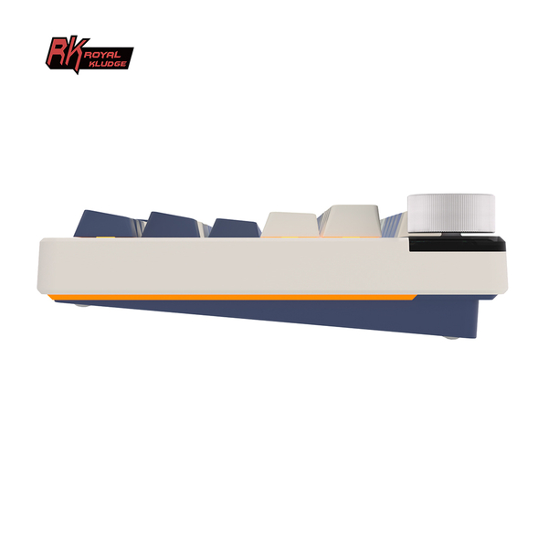 Классическая TKL (80%) механическая клавиатура Royal Kludge RK S85 - 3 типа подключения, 85 клавиш, Gasket Mount,  профиль PBT Cherry, цвет Horizon Blue, переключатели RK Beige