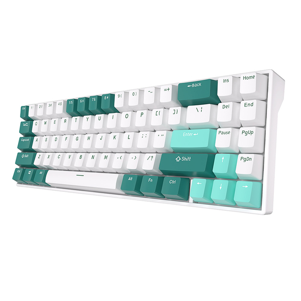 Компактная (70%) механическая клавиатура Royal Kludge RK71 - 3 типа подключения, 71 клавиша, Camp Green/белая, переключатели RK Red