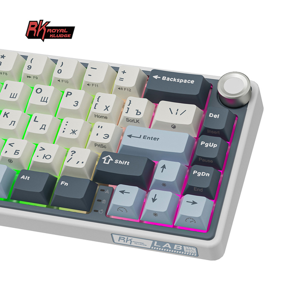 Компактная (65%) механическая клавиатура Royal Kludge R65 - проводная , 66 клавиш, Gasket Mount, цвет Moon, переключатели RK Beige