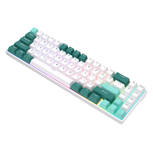 Компактная (70%) механическая клавиатура Royal Kludge RK71 - 3 типа подключения, 71 клавиша, Camp Green/белая, переключатели RK Red