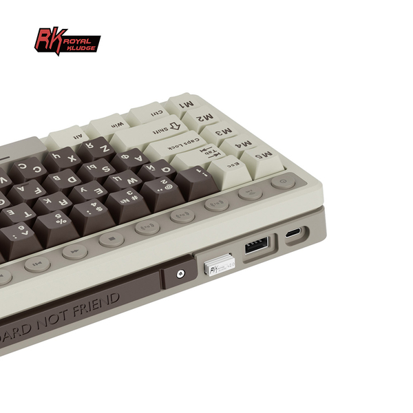 Компактная (75%) механическая клавиатура Royal Kludge RK M70 - 3 типа подключения, 73 клавиши, Gasket Mount,  профиль PBT Cherry, цвет Mokko Grey, переключатели RK Cream