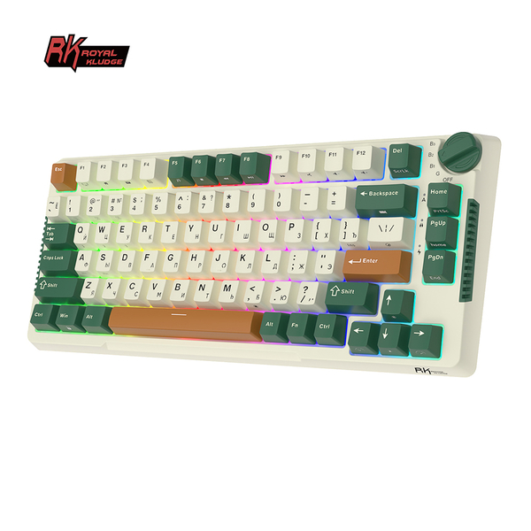 Компактная (75%) механическая клавиатура Royal Kludge RK-H81 - 3 типа подключения, 81 клавиша, Gasket Mount, Timing Machine, переключатели RK Sky Cyan