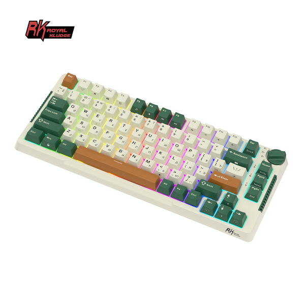 Компактная (75%) механическая клавиатура Royal Kludge RK-H81 - 3 типа подключения, 81 клавиша, Gasket Mount, Timing Machine, переключатели RK Sky Cyan