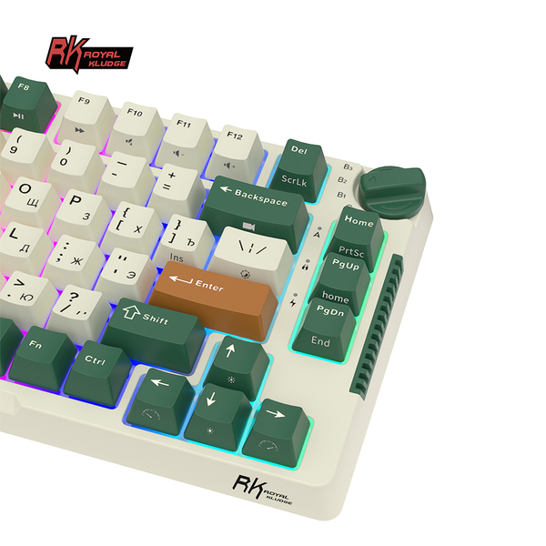 Компактная (75%) механическая клавиатура Royal Kludge RK-H81 - 3 типа подключения, 81 клавиша, Gasket Mount, Timing Machine, переключатели RK Sky Cyan